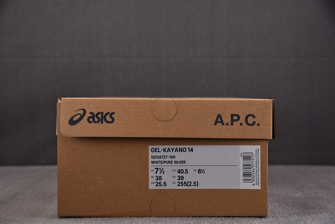 SICS Gel-Kayano 14 A.P.C. White Pure Silver 1203A727-100
