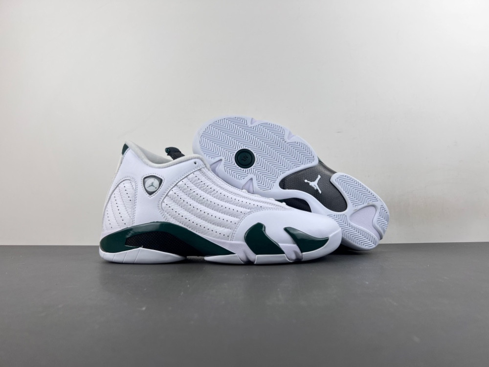 Air Jordan 14 Retro White Forest Green - 311832-131