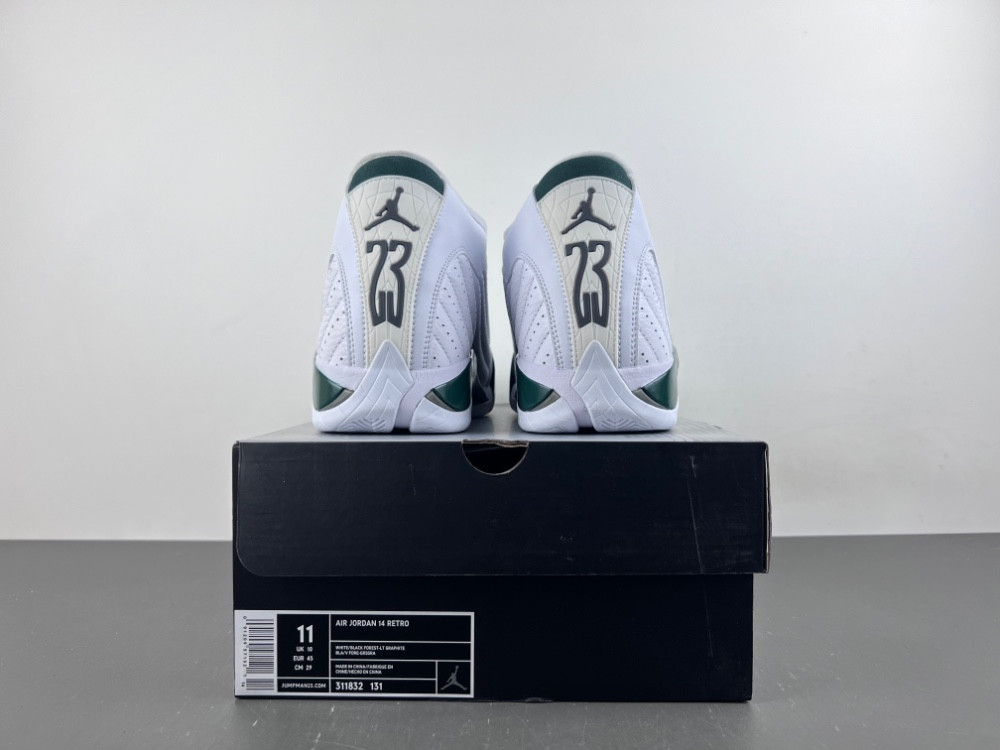 Air Jordan 14 Retro White Forest Green - 311832-131