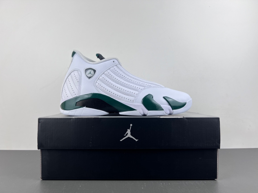 Air Jordan 14 Retro White Forest Green - 311832-131