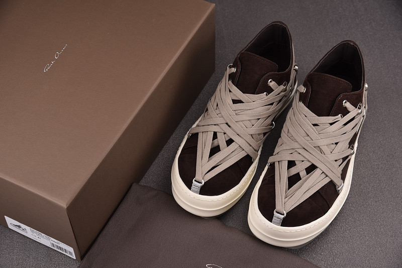 RICK 0WENS SNEAKERS(BROWN RED)