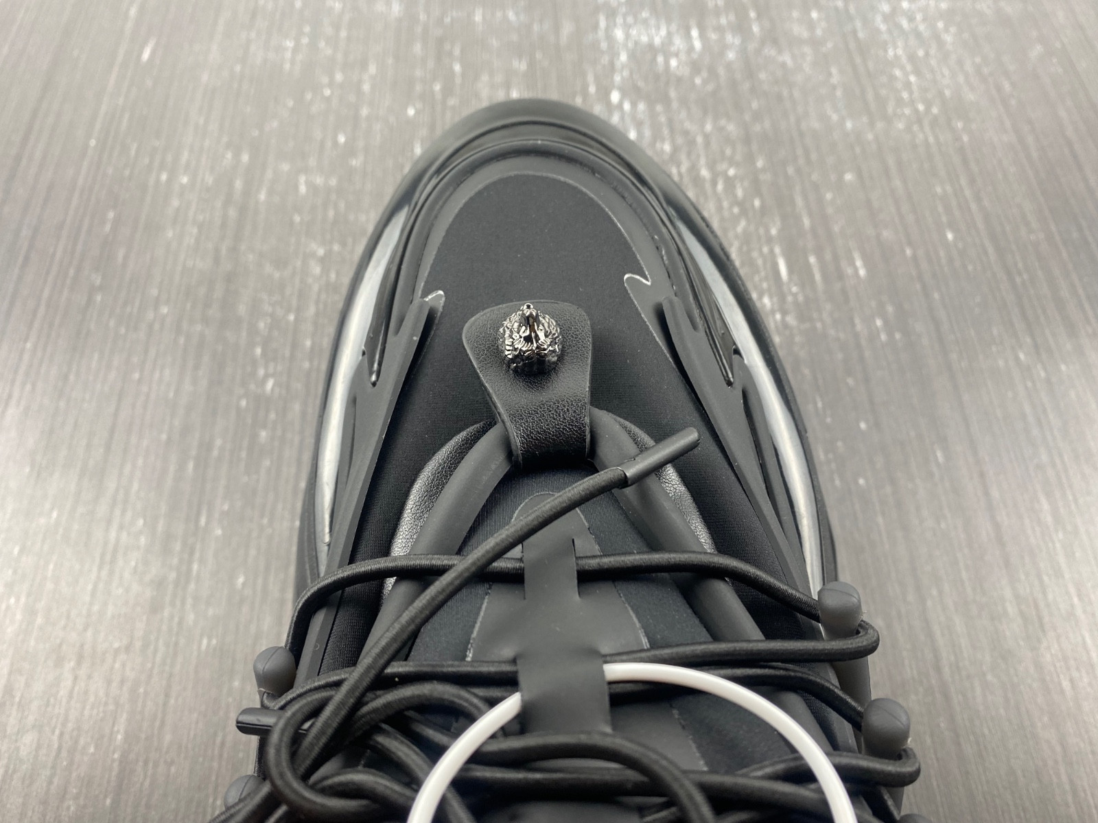 BALMAIN NEOPRENE AND LEATHER UNICORN LOW-TOP SNEAKERS