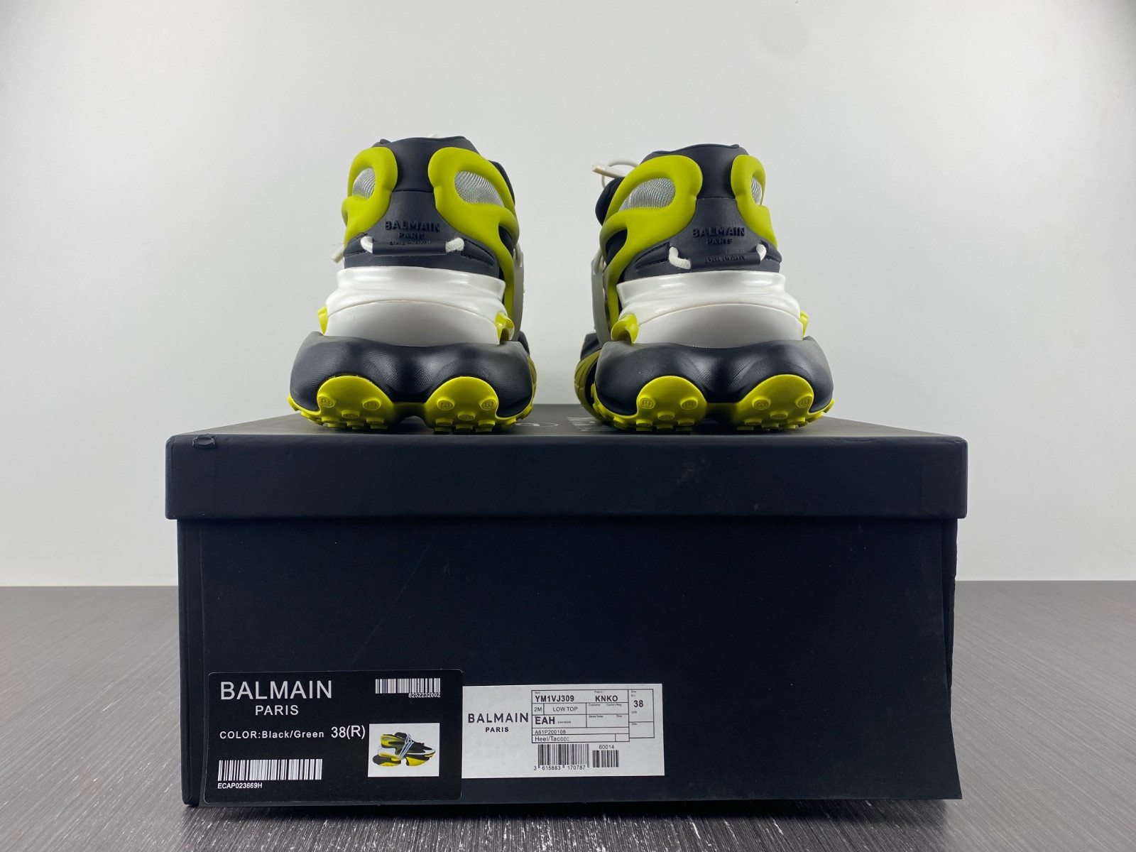 BALMAIN NEOPRENE AND LEATHER UNICORN LOW-TOP SNEAKERS