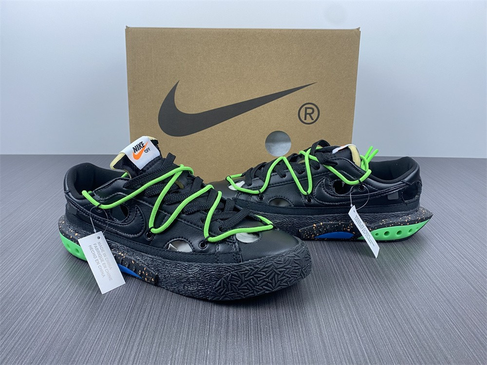 OW x Nike Blazer Low Black Green DH7863-001