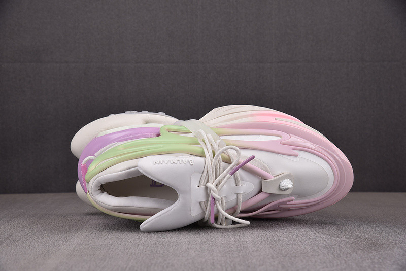 BALMAIN NEOPRENE AND LEATHER UNICORN LOW-TOP SNEAKERS