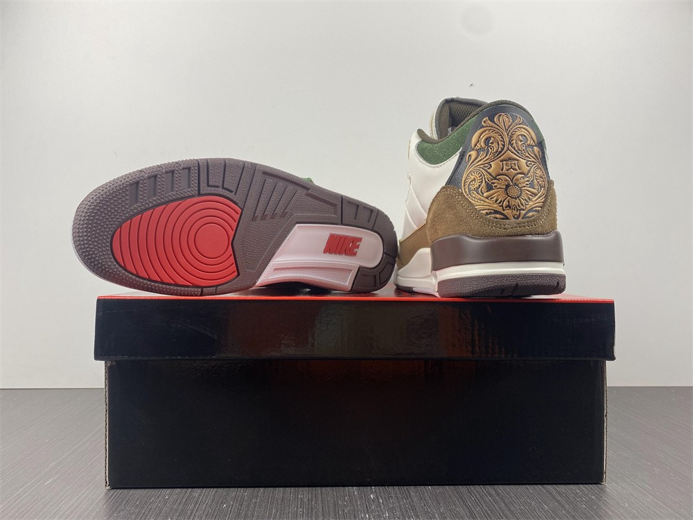 Air Jordan 3 Retro SE White Dark Brown Green 398614-500