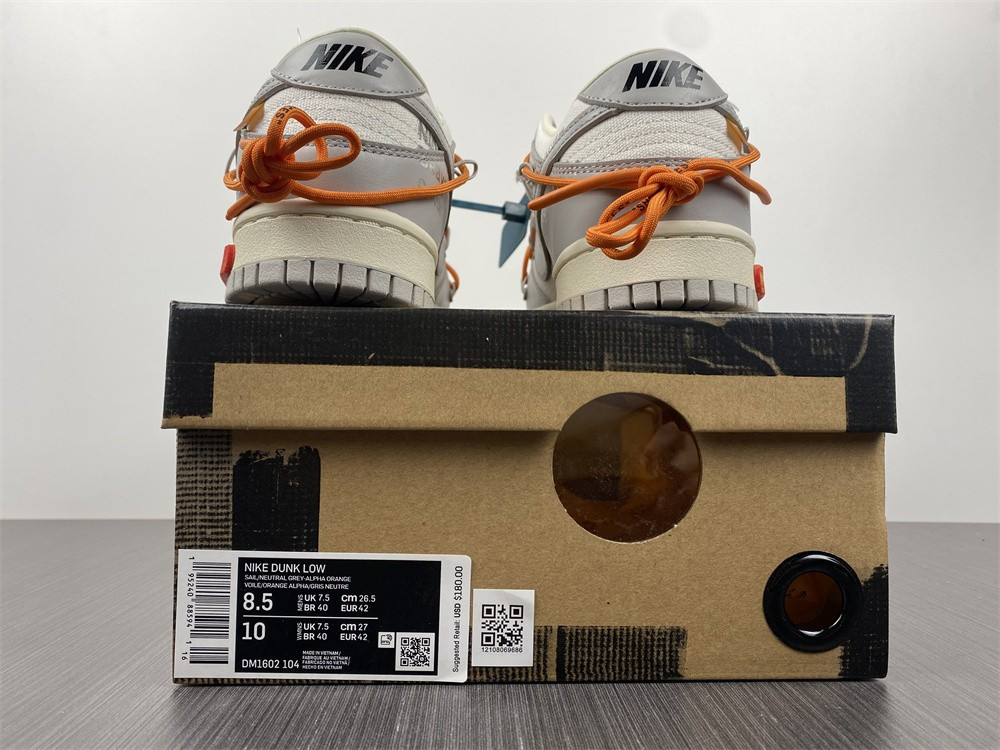 NIKE DUNK LOW OW LOT 44 OF 50 DM1602-104