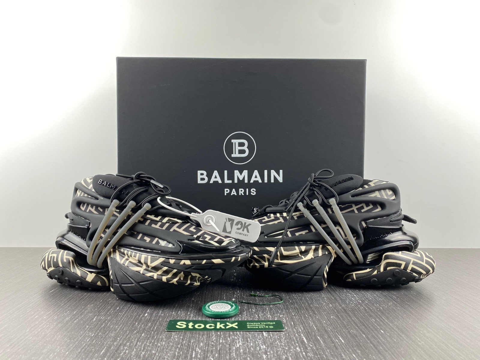 BALMAIN NEOPRENE AND LEATHER UNICORN LOW-TOP SNEAKERS