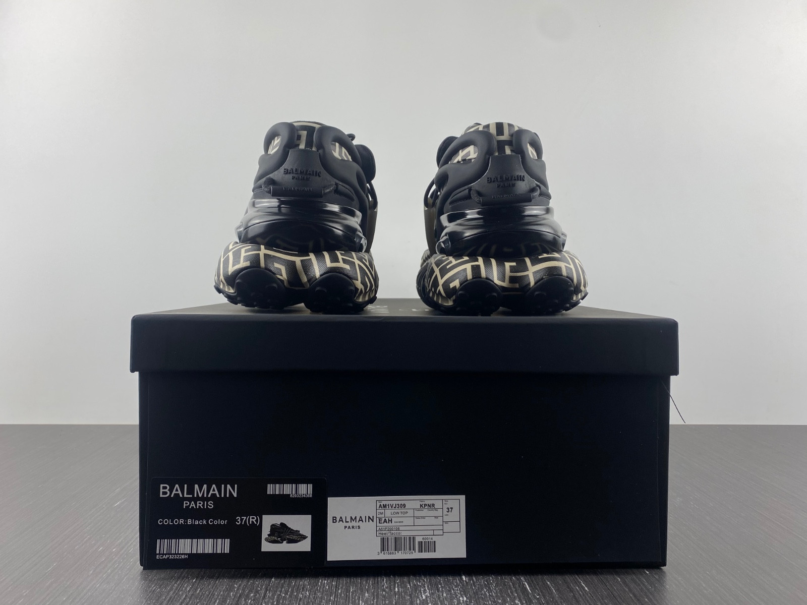 BALMAIN NEOPRENE AND LEATHER UNICORN LOW-TOP SNEAKERS