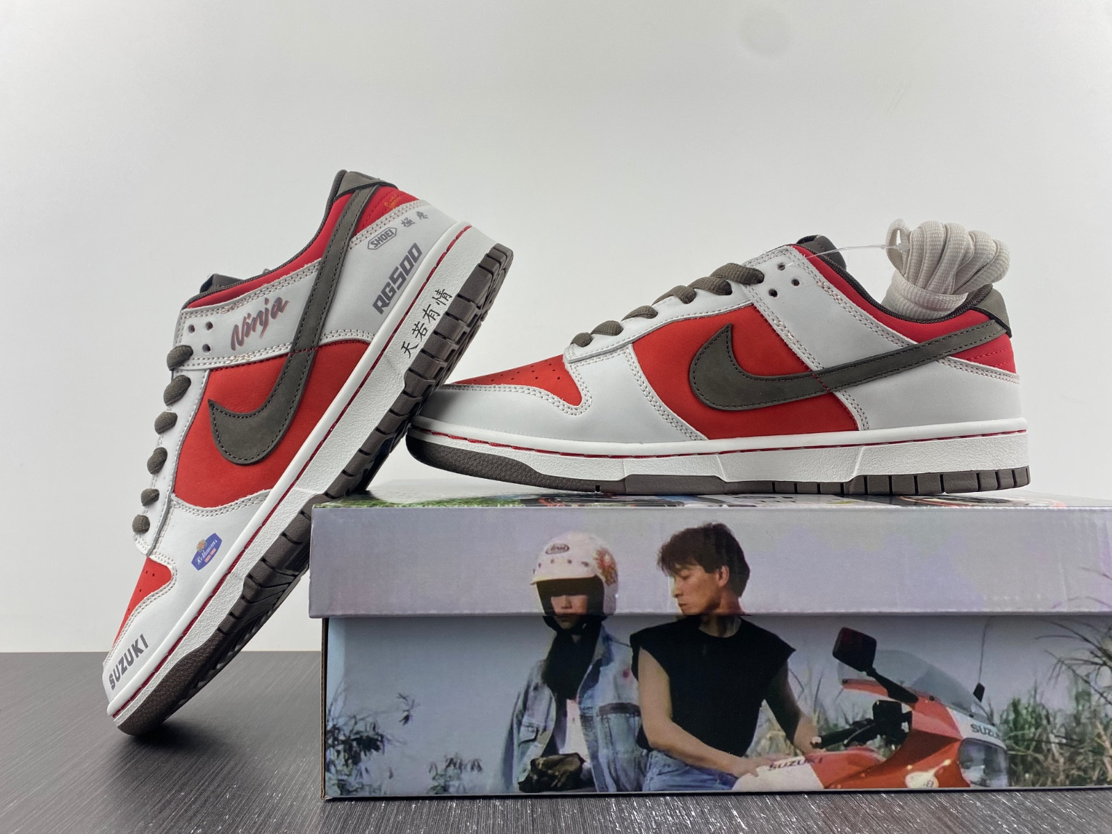 Nike SB Dunk Low Suziki Brown Red Grey RE500-666