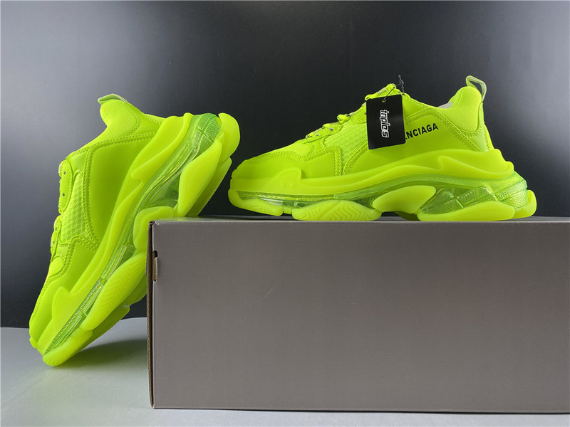 Ba*len*cia*ga triple s trainers clear sole flourescent green 541624 w2ff1 3720