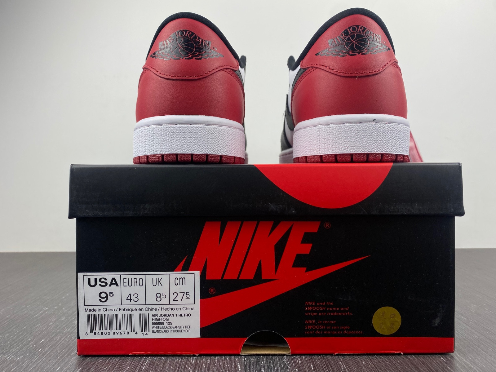 Air Jordan 1 Retro Black Toe 2016 low 555088-125
