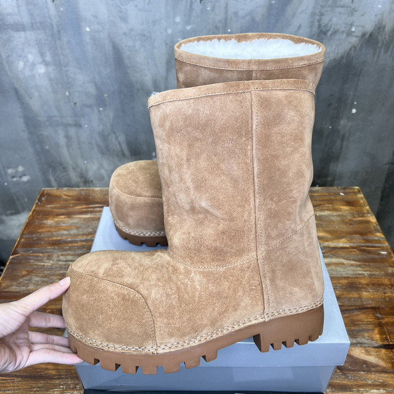 Balenciaga Alaska Faux Shearling Low Boots