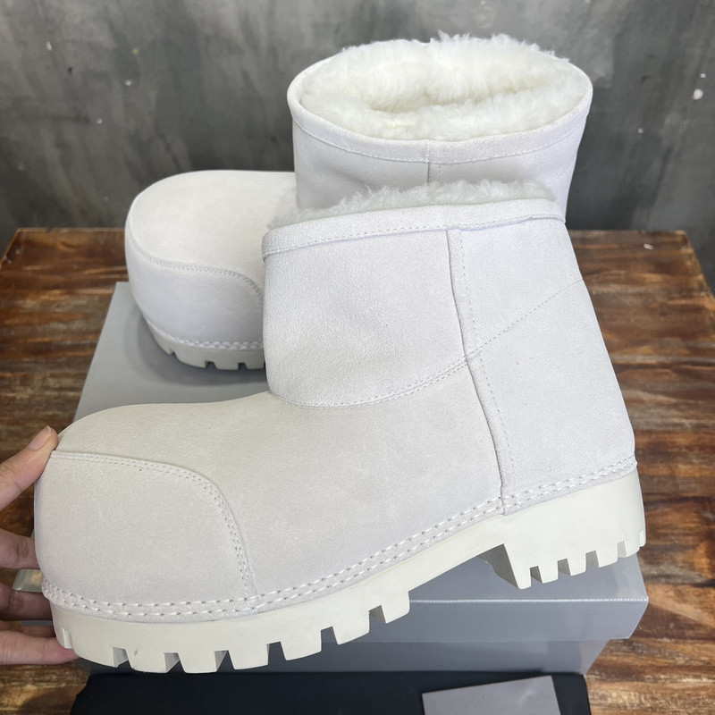 Balenciaga Alaska Fur Bootie in White