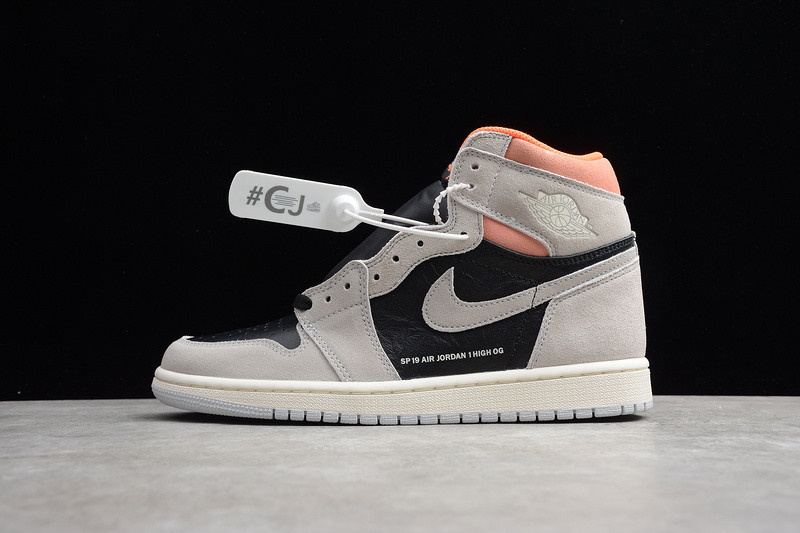 AIR JORDAN 1 RETRO HIGH NEUTRAL GREY HYPER CRIMSON 555088-018