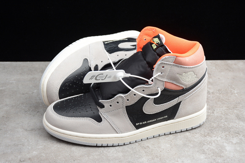AIR JORDAN 1 RETRO HIGH NEUTRAL GREY HYPER CRIMSON 555088-018