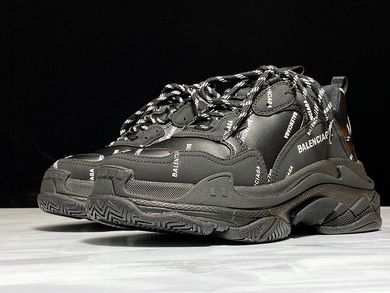 Ba*len*cia*ga triple s sneakers (black with logo) 536737 w2fa1 1090