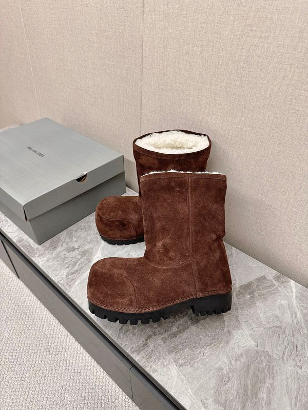 Balenciaga Alaska Faux-Fur Low Boots