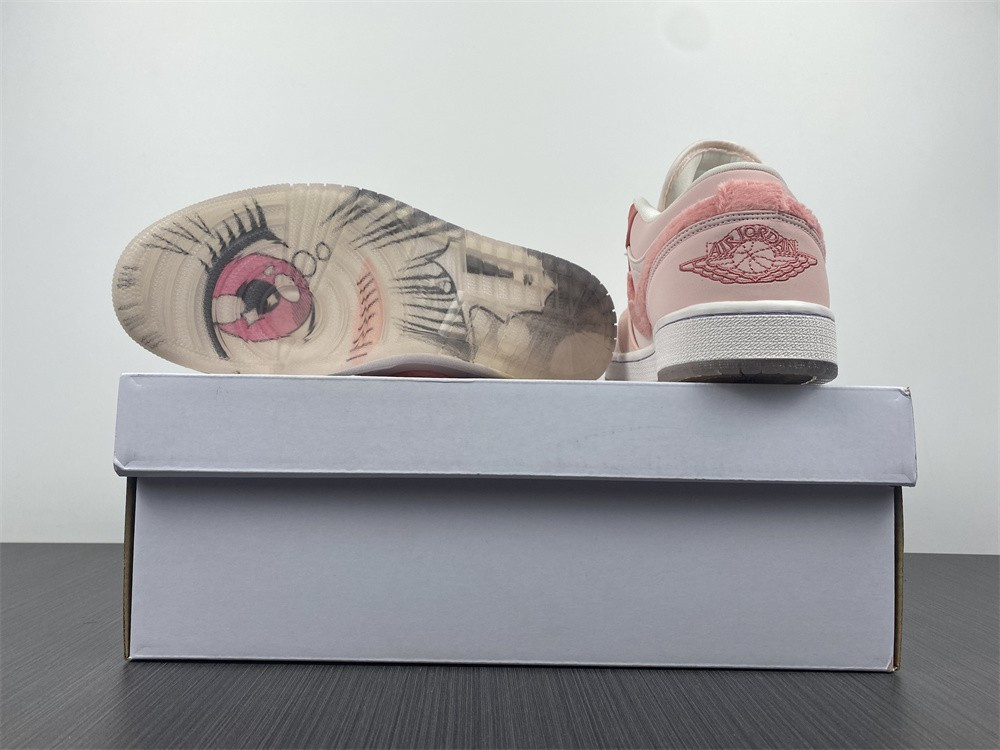 Air Jordan 1 Low White Pink Grey Shoes DM5443-666