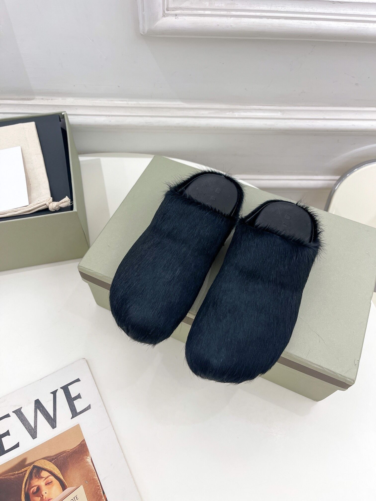 MARNI BLACK FUSSBETT SABOT LOAFERS