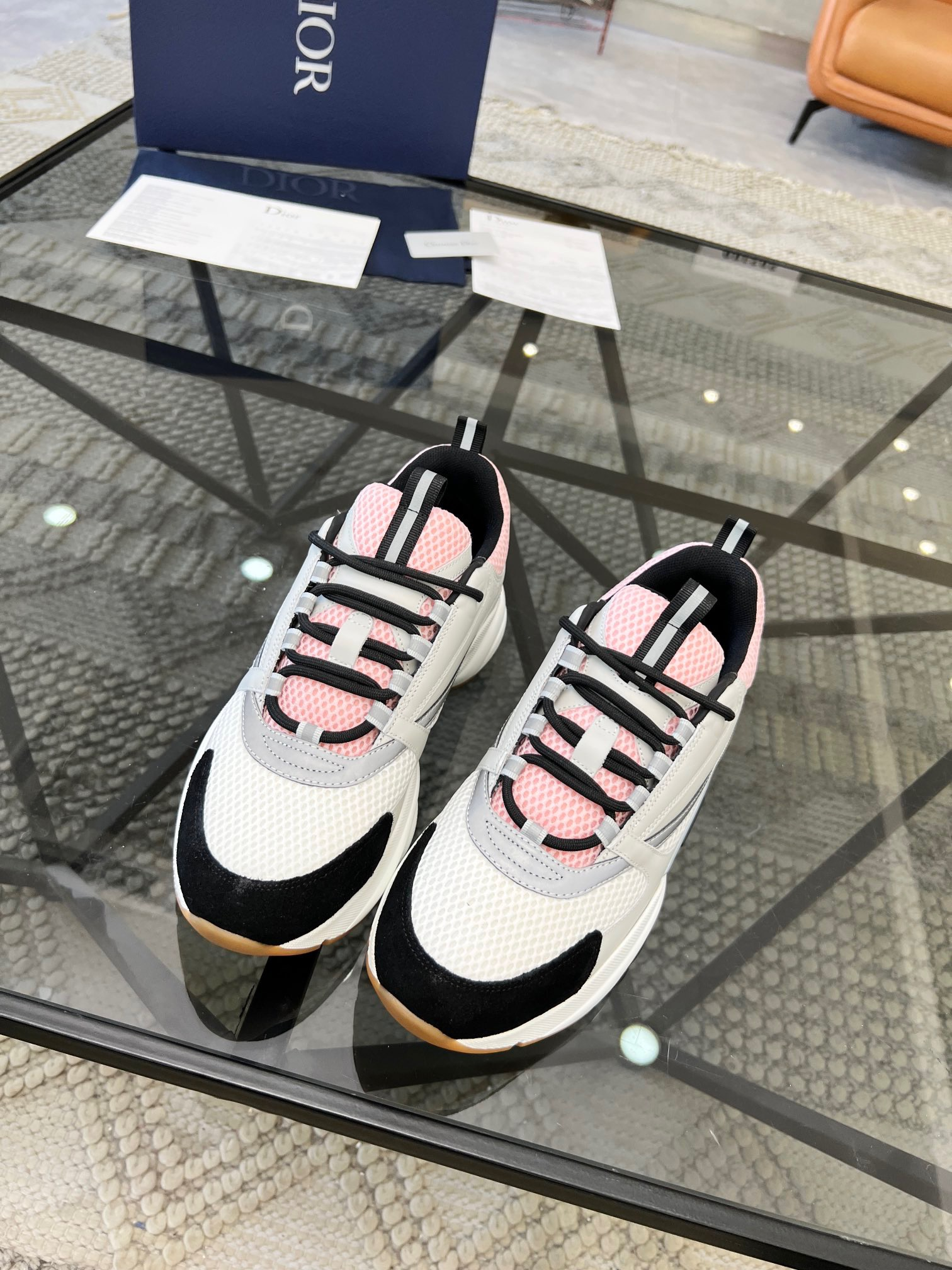 HOMME B22 TRAINER SNEAKER (Di0r B22 Pale Pink Grey)