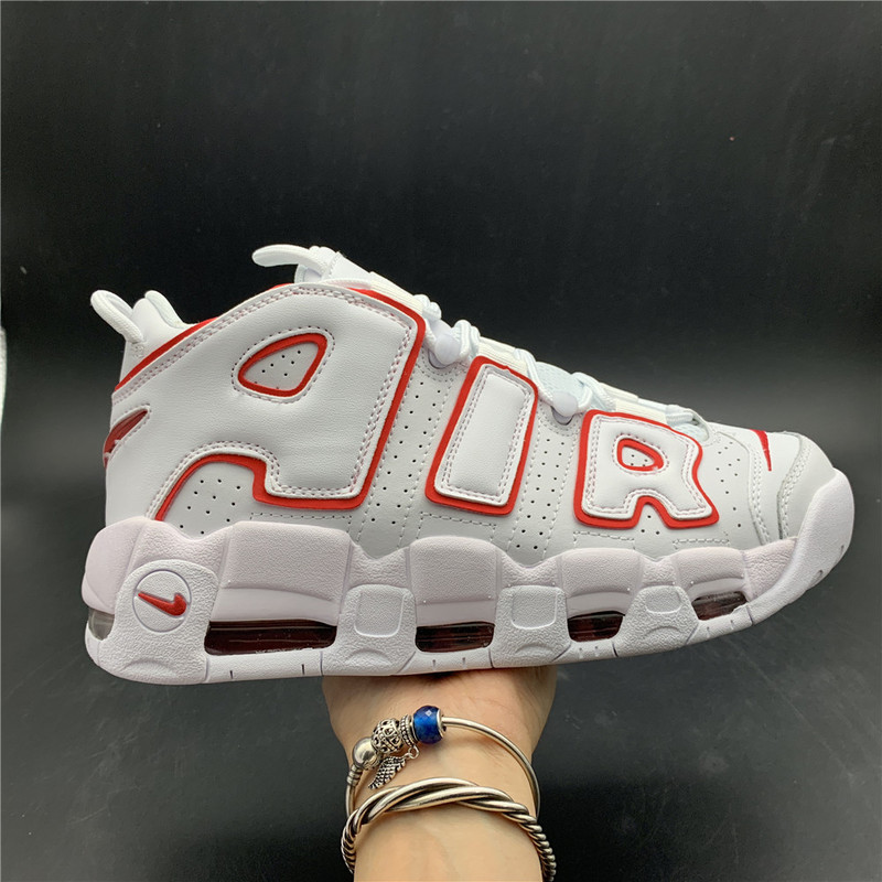 Nike Air More Uptempo White Varsity Red Outline 415082-108