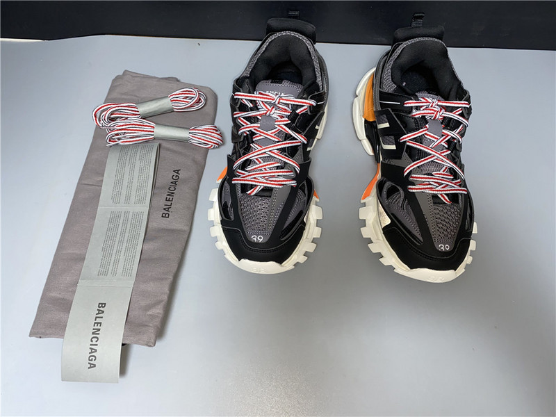 Ba*len*cia*ga tess s. gomma sneakers black and white orange 542436 w1b7 2109