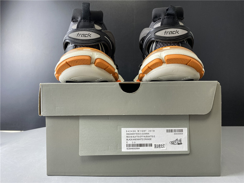 Ba*len*cia*ga tess s. gomma sneakers black and white orange 542436 w1b7 2109