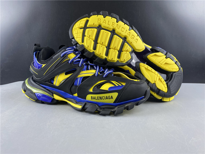 Ba*len*cia*ga tess s. gomma trek low top sneakers (black blue and yellow) 542023 w1gb1 1121