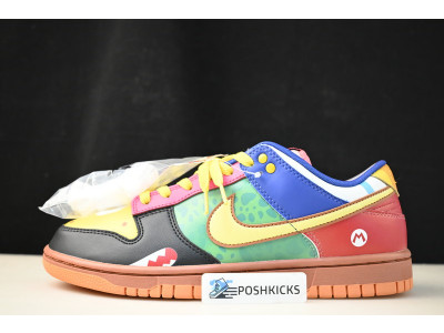 nike dunk low "what the S*per mario" custom dh0952 100