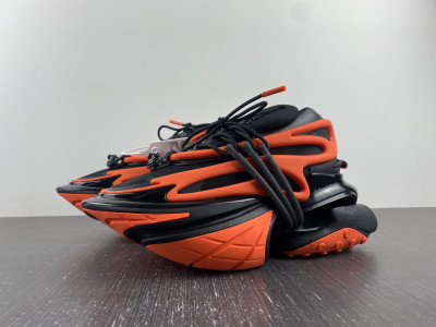BALMAIN NEOPRENE AND LEATHER UNICORN LOW-TOP SNEAKERS