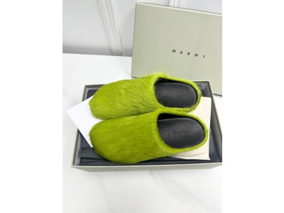 MARNI GREEN FUSSBETT SABOT LOAFERS