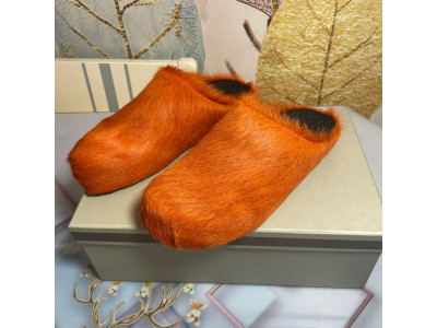 MARNI ORANGE FUSSBETT SABOT LOAFERS